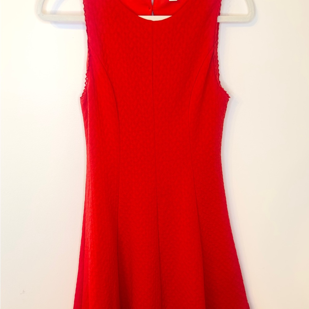 Miami Red Fit and Flare Midi Dress